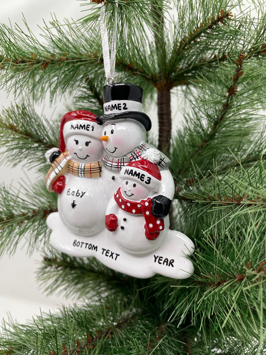 We're Expecting with One Child Personalized Christmas Ornament