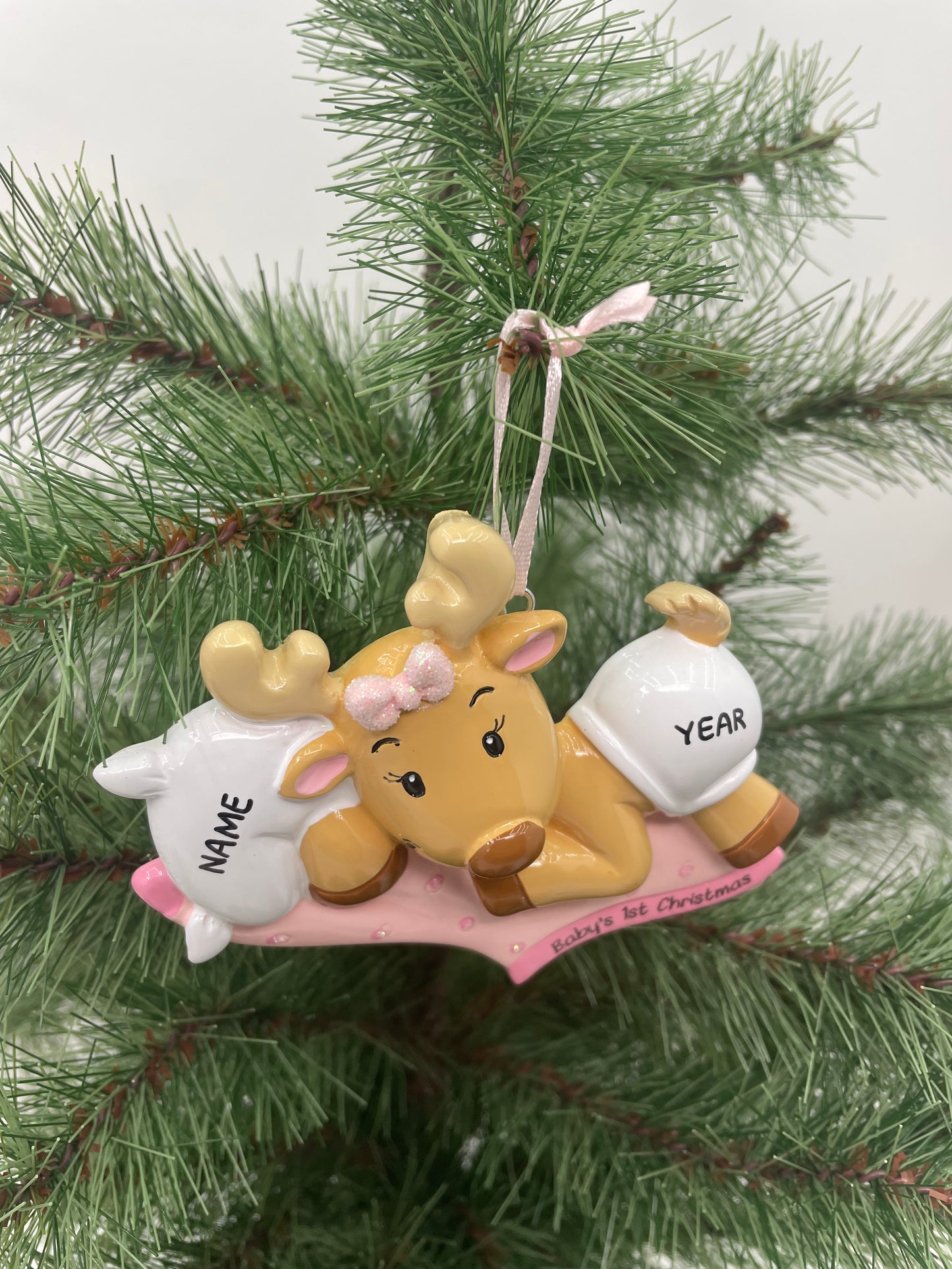 Baby Reindeer Pink Ornament