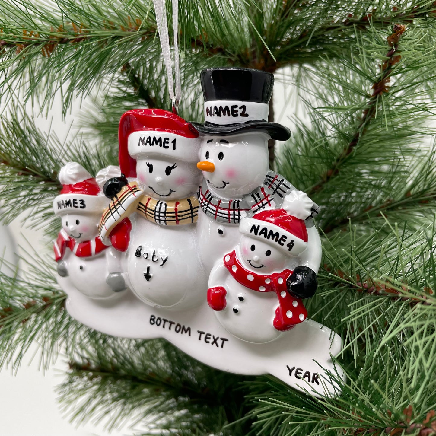 We're Expecting with Two Children Personalized Christmas Ornament