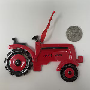Red Tractor Ornament Personalized Christmas