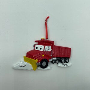 Snow Plow Truck Ornament Personalized