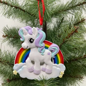 Unicorn Personalized Christmas Ornament