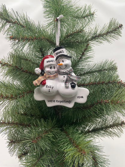We're Expecting Personalized Christmas Ornament