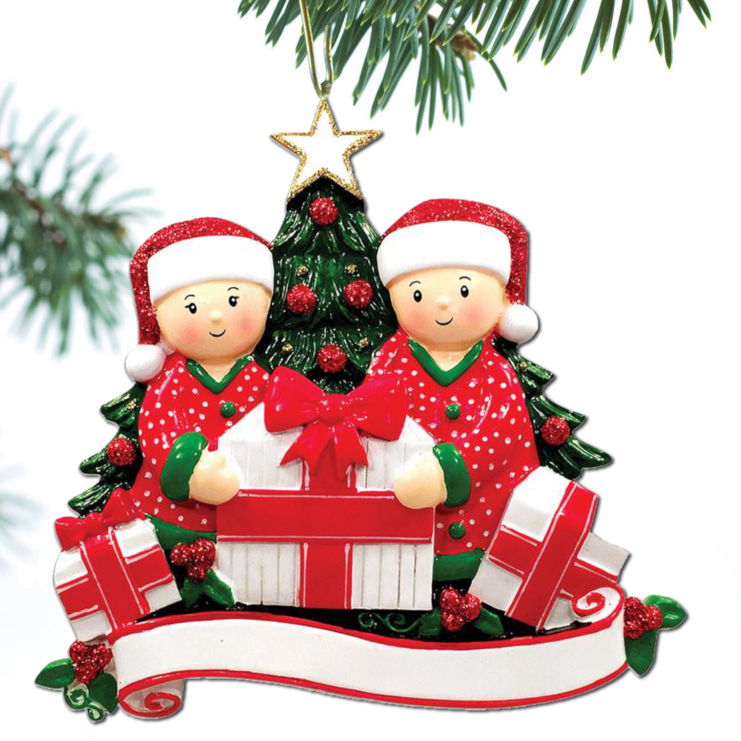 Opening Presents Family Ornament Personalized Ornament Family of 2 3 4 5 6 Christmas Ornament Holiday Gift Custom - Family of 2 Ornaments