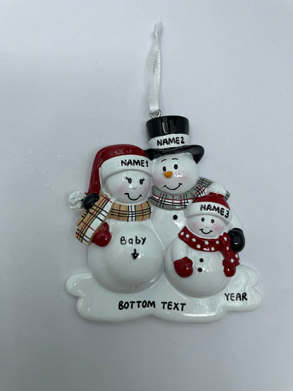 We're Expecting with One Child Personalized Christmas Ornament