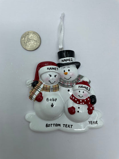 We're Expecting with One Child Personalized Christmas Ornament