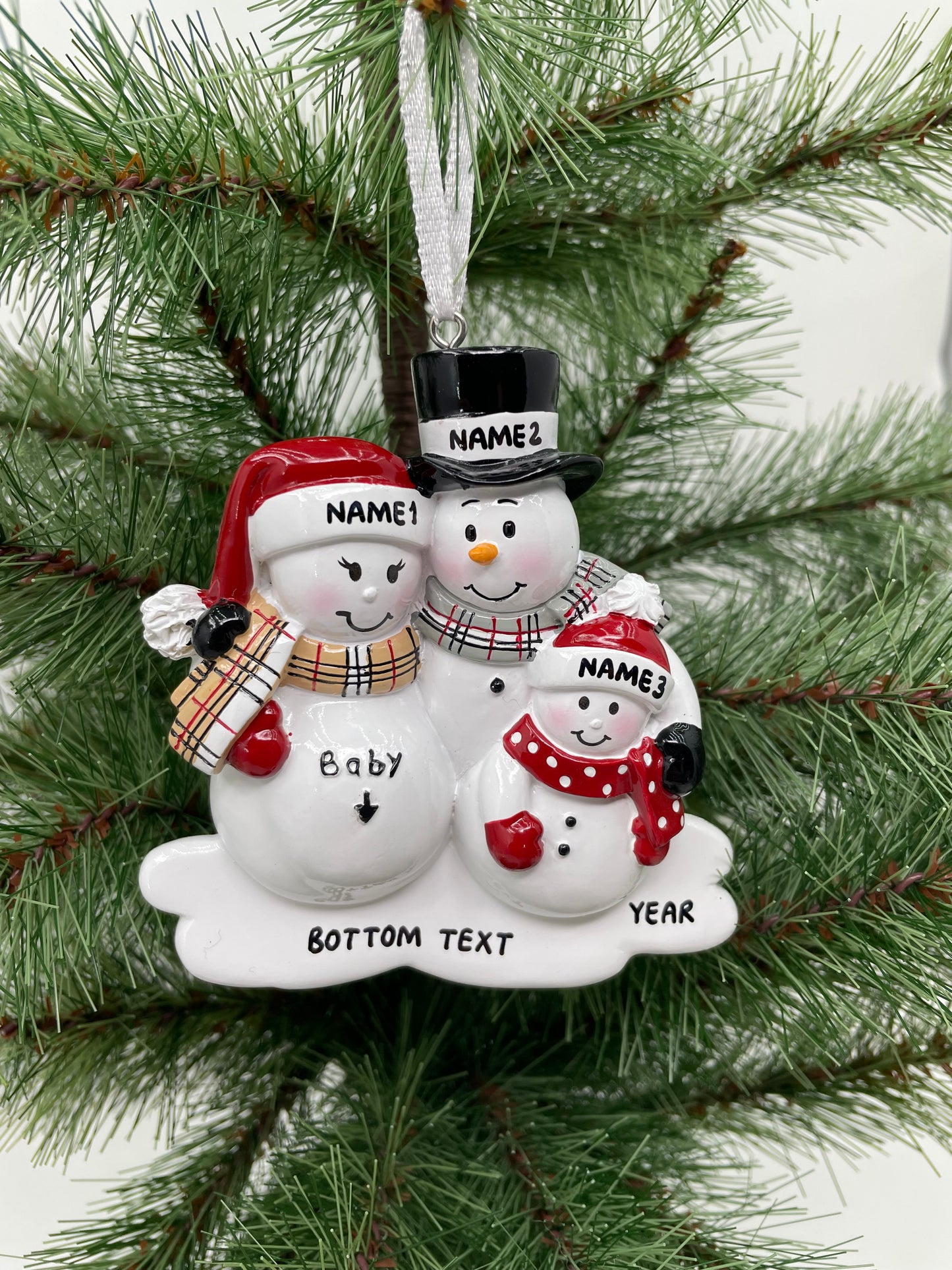 We're Expecting with One Child Personalized Christmas Ornament