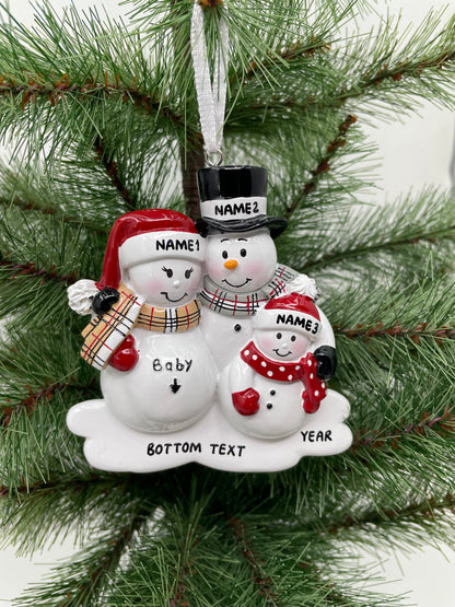 We're Expecting with One Child Personalized Christmas Ornament