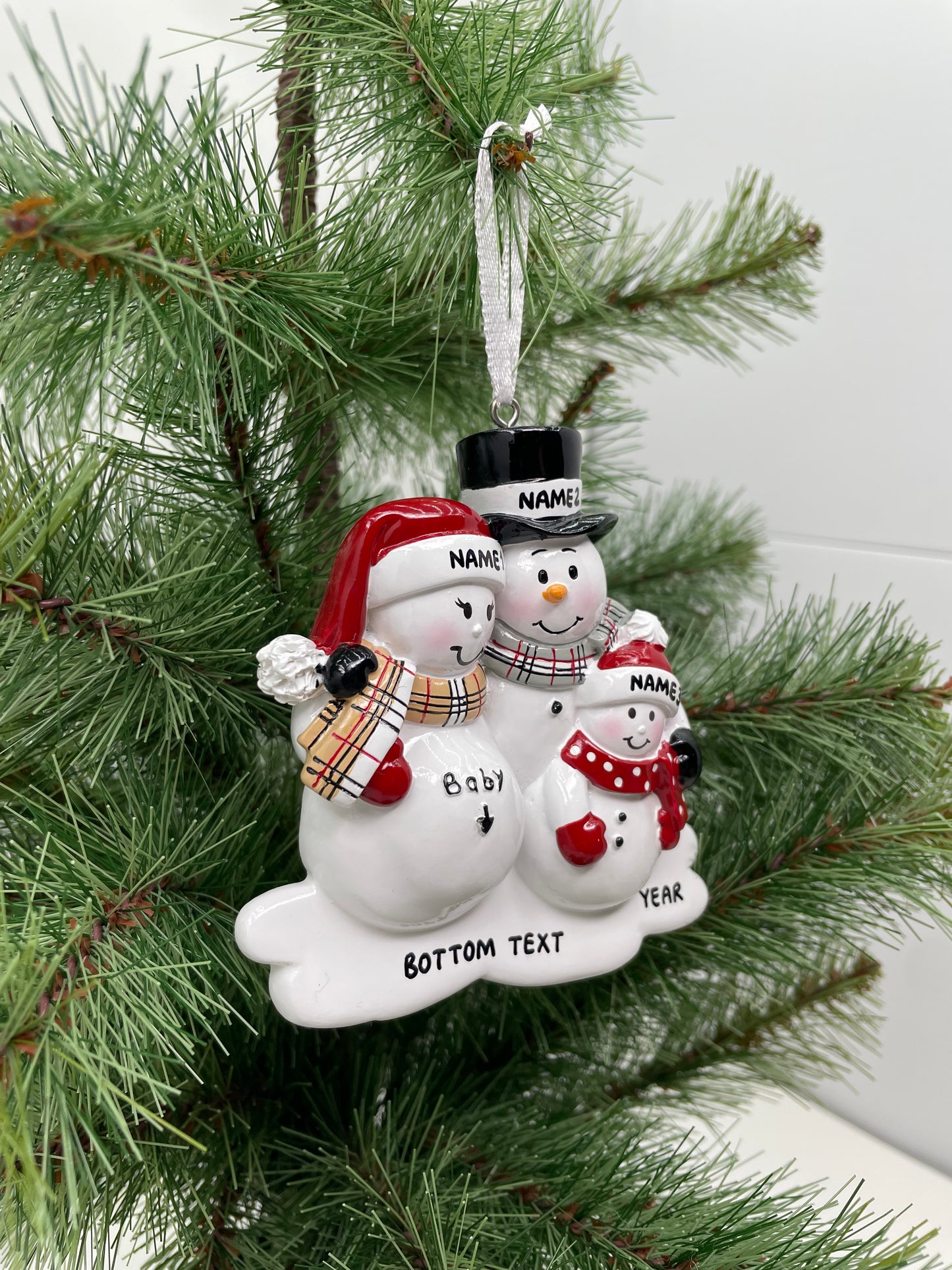 We're Expecting with One Child Personalized Christmas Ornament