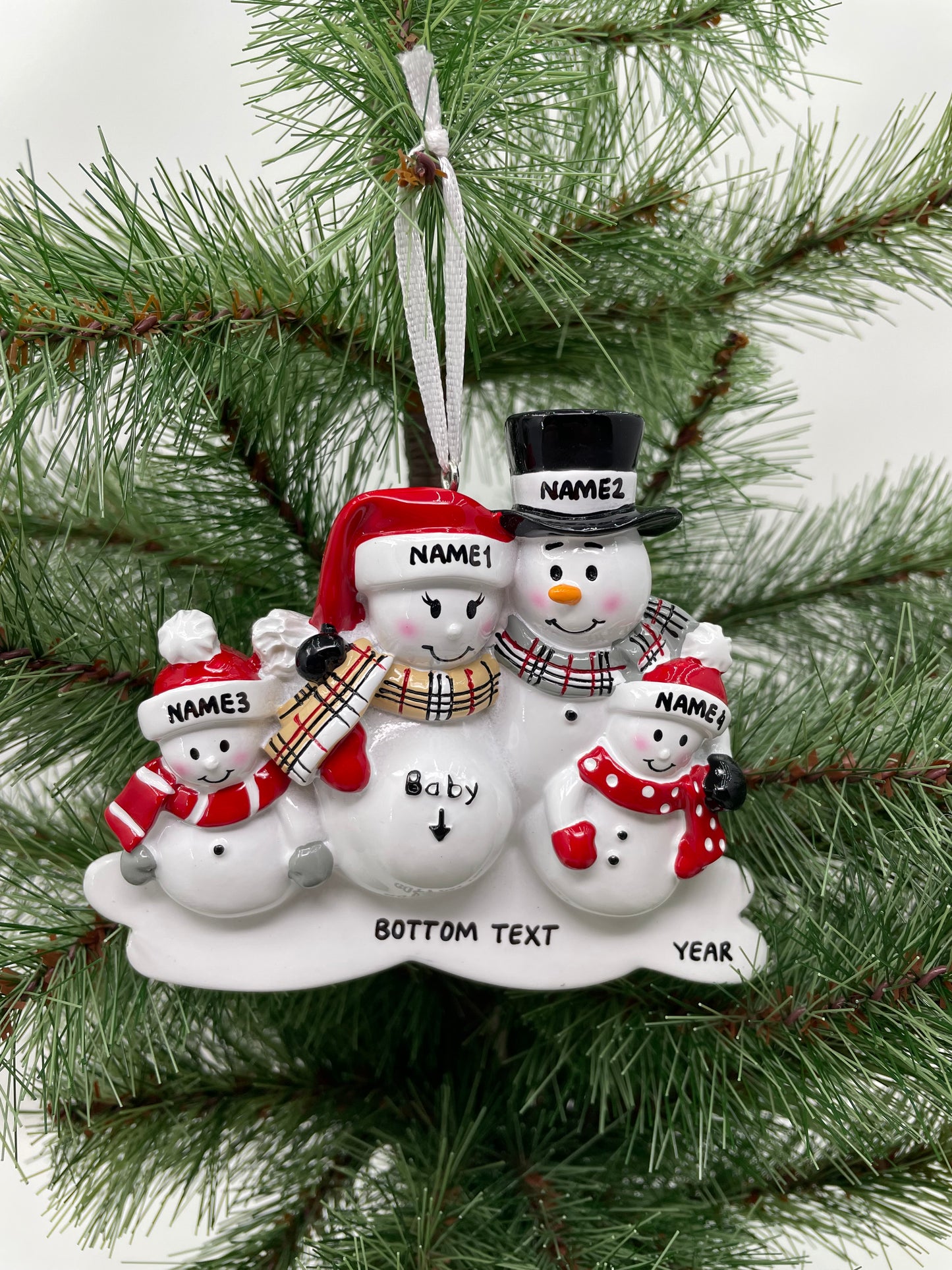 We're Expecting with Two Children Personalized Christmas Ornament