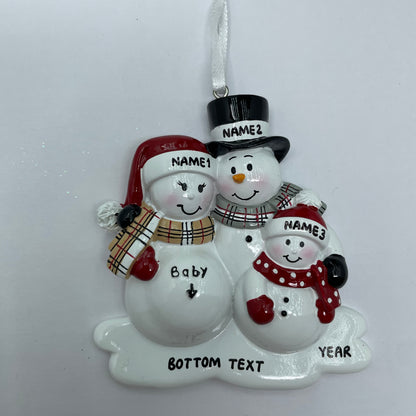 We're Expecting with One Child Personalized Christmas Ornament