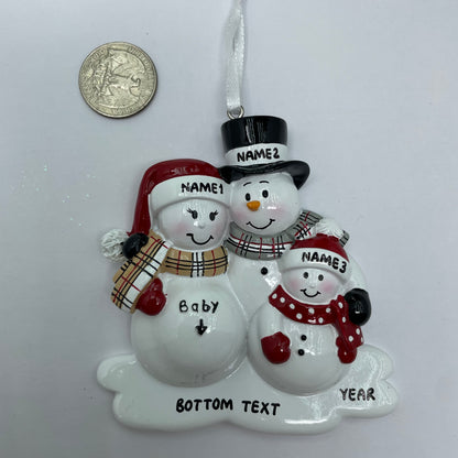 We're Expecting with One Child Personalized Christmas Ornament