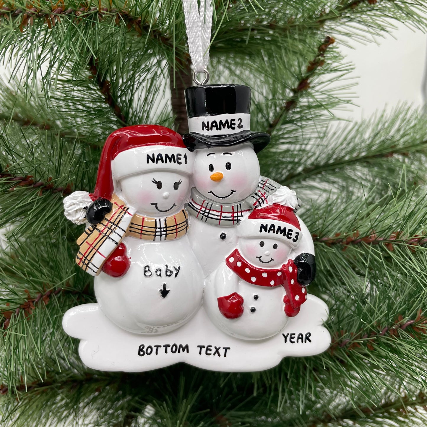We're Expecting with One Child Personalized Christmas Ornament