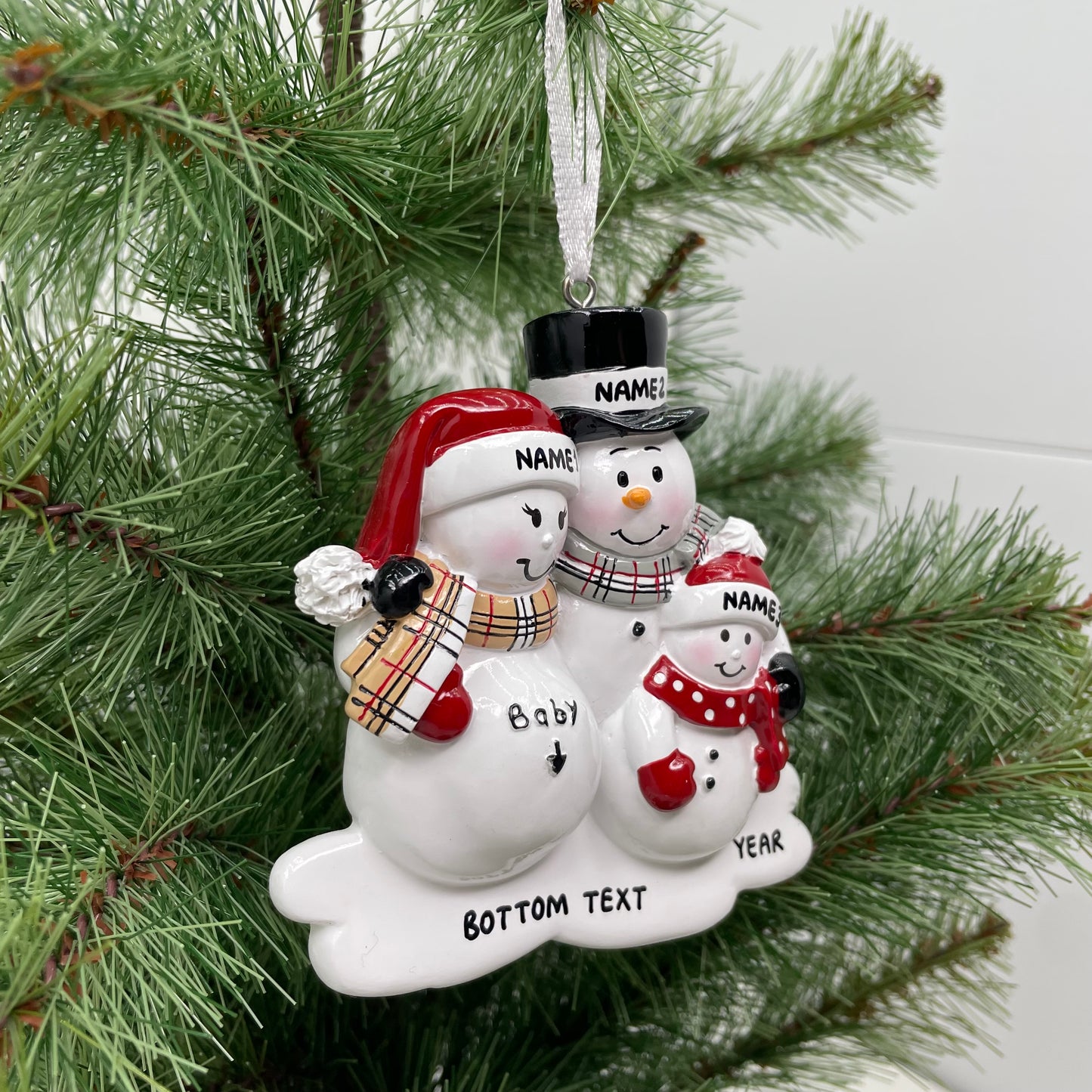 We're Expecting with One Child Personalized Christmas Ornament