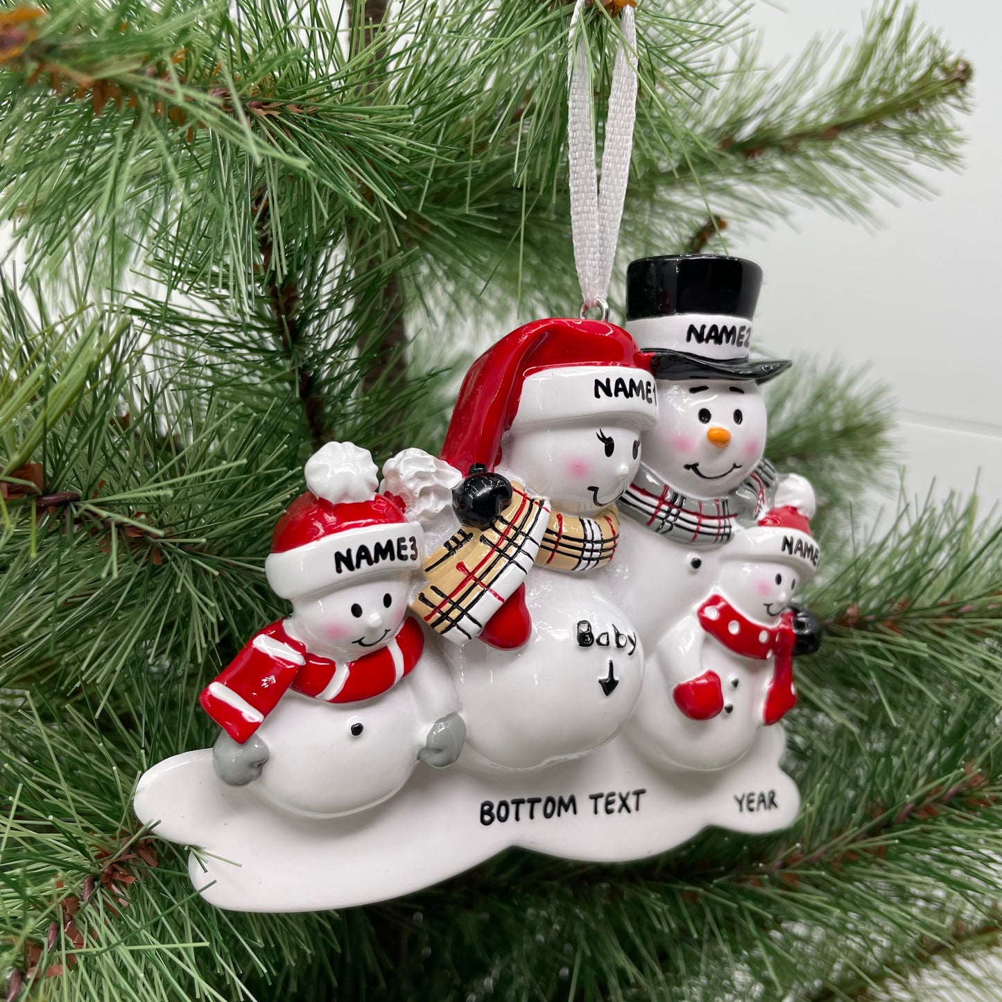 We're Expecting with Two Children Personalized Christmas Ornament