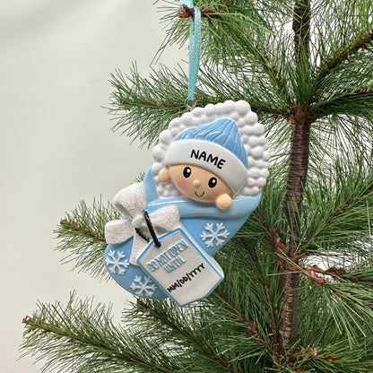Do Not Open Until (Blue) Personalized Christmas Ornament