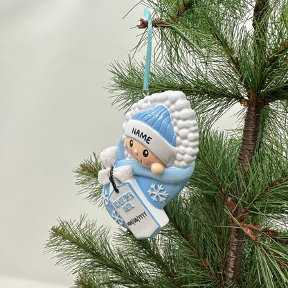Do Not Open Until (Blue) Personalized Christmas Ornament