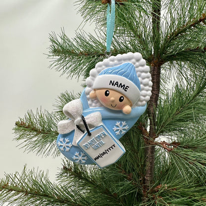 Do Not Open Until (Blue) Personalized Christmas Ornament