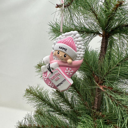 Do Not Open Until (Pink) Personalized Christmas Ornament