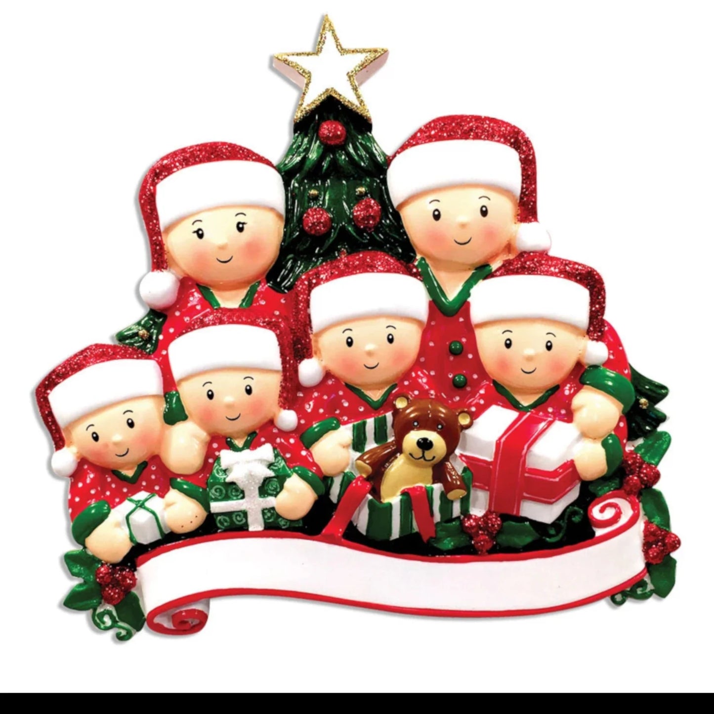 Opening Presents Family Ornament Personalized Ornament Family of 2 3 4 5 6 Christmas Ornament Holiday Gift Handwritten Ornament- Family of 3