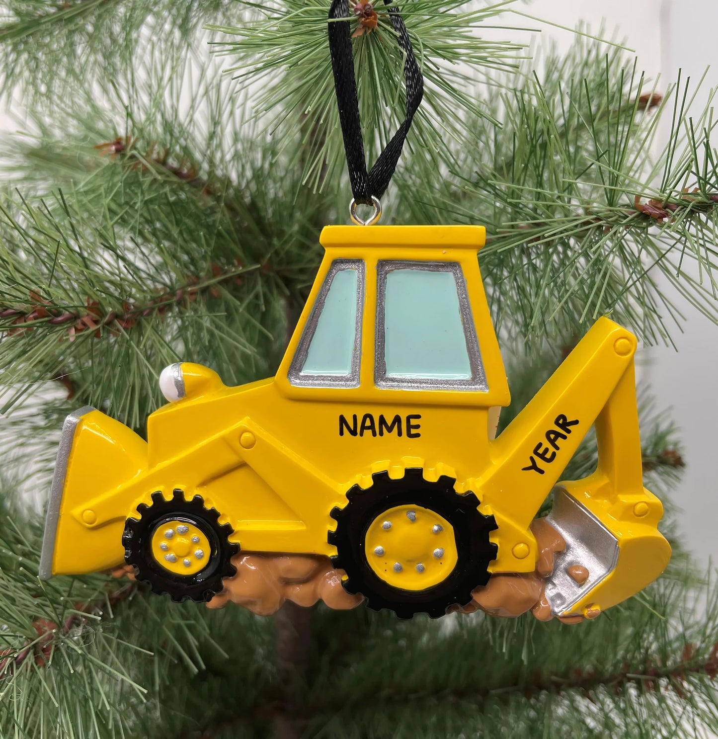 Excavator Ornament Backhoe Personalized Christmas Ornament Perfect Gift for Kids Custom Christmas Family Ornaments - Kid Ornaments