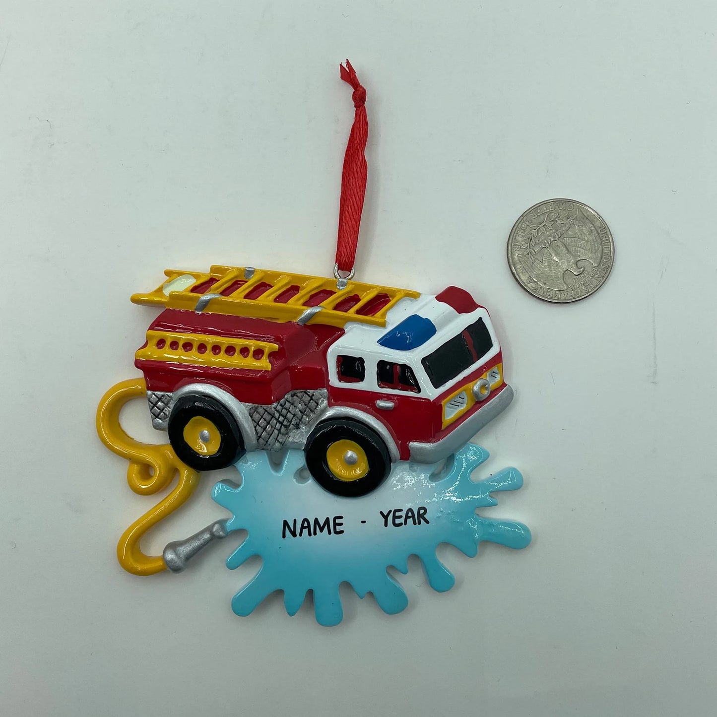 Red Fire Truck Ornament Fireman