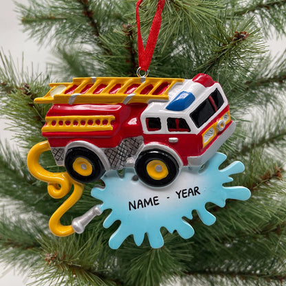 Red Fire Truck Ornament Fireman