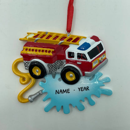 Red Fire Truck Ornament Fireman