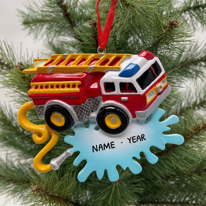 Red Fire Truck Ornament Fireman