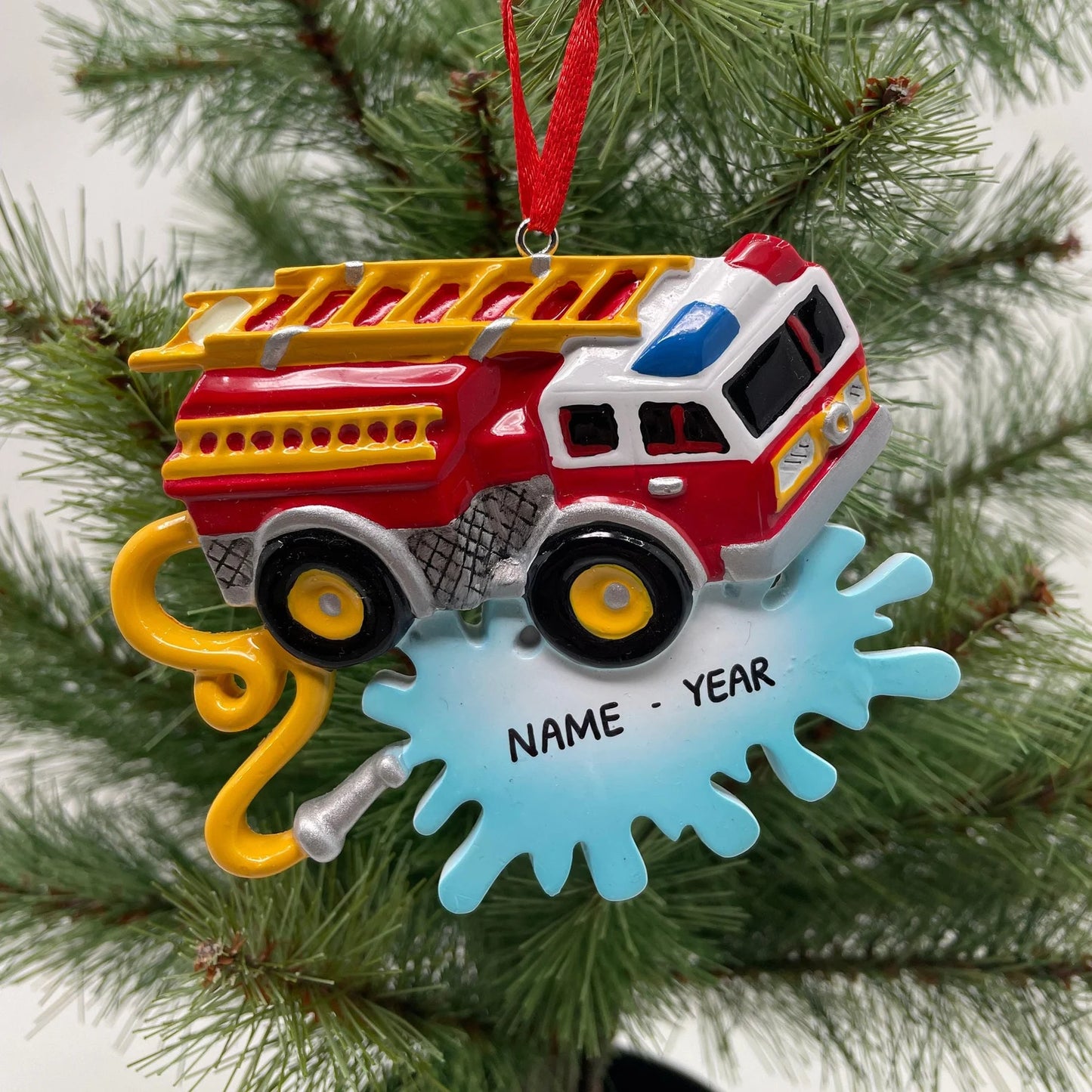 Red Fire Truck Ornament Fireman