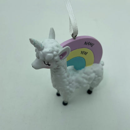 Llamacorn Personalized Christmas Ornament