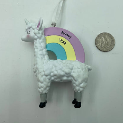 Llamacorn Personalized Christmas Ornament