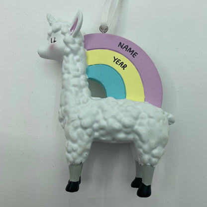 Llamacorn Personalized Christmas Ornament