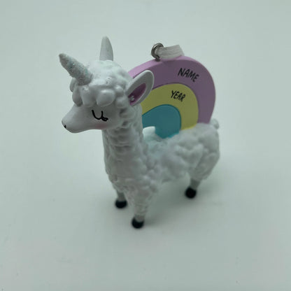 Llamacorn Personalized Christmas Ornament