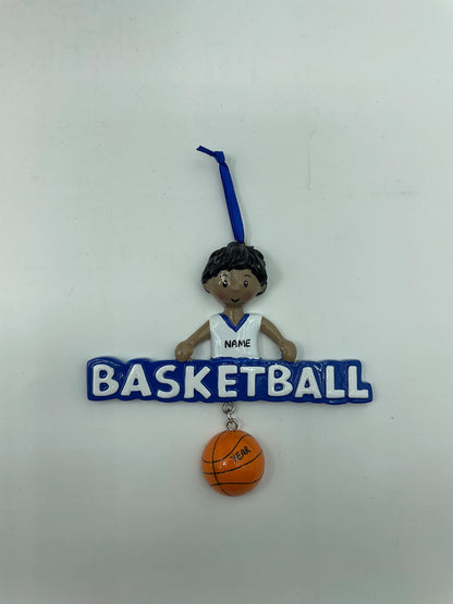 African American Basketball Boy Ornament