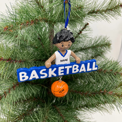African American Basketball Boy Ornament