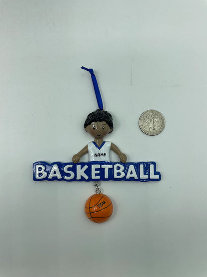 African American Basketball Boy Ornament