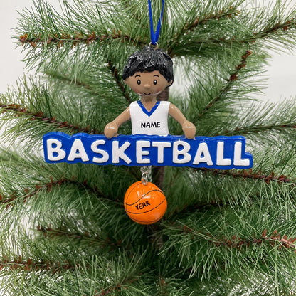 African American Basketball Boy Ornament