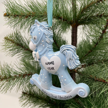 Baby Girl Rocking Horse Ornament