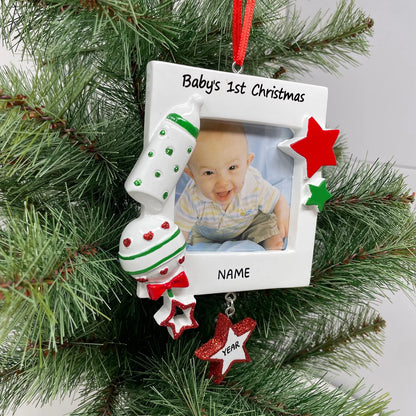 Personalized Baby's First Christmas Picture Frame
