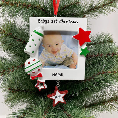 Personalized Baby's First Christmas Picture Frame Christmas Ornament