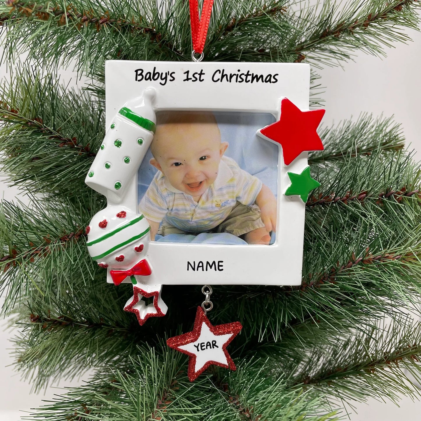 Personalized Baby's First Christmas Picture Frame