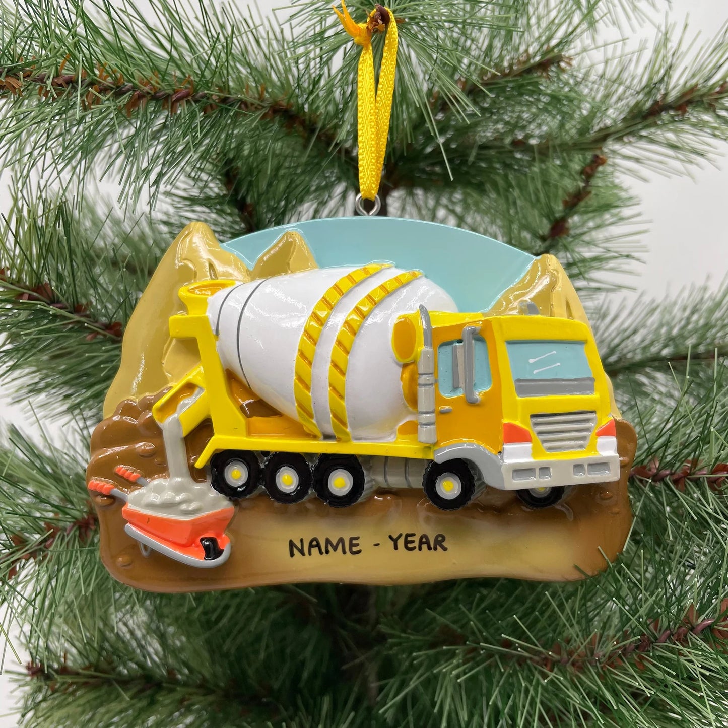 Cement Truck Personalized Christmas Ornament