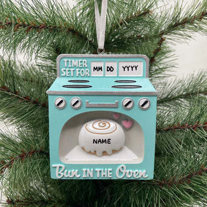 Bun In the Oven Ornament Personalized Christmas Ornament We are Expecting, Expecting Parent, Mom To Be, Baby Announcement Christmas Ornament