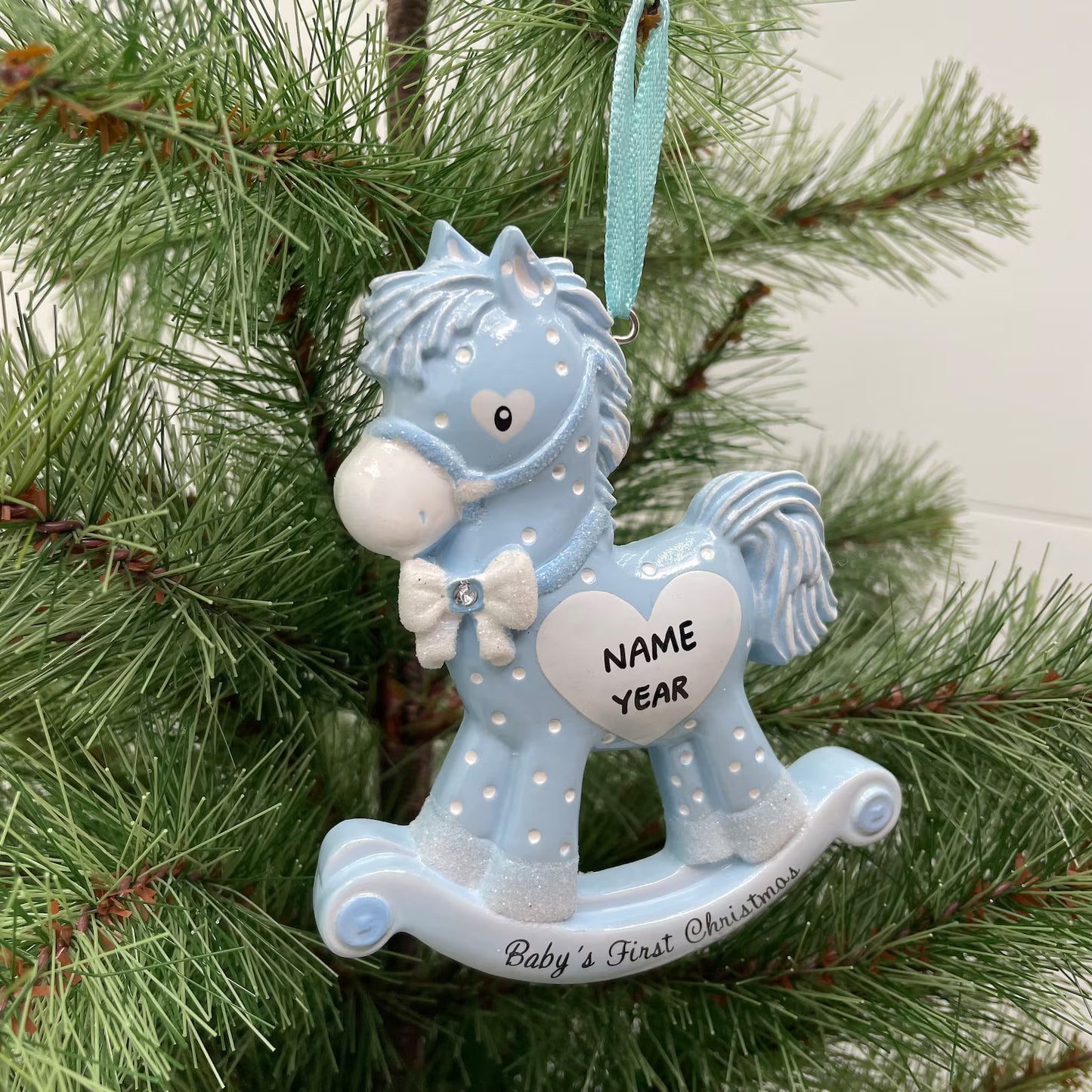 Baby Girl Rocking Horse Ornament