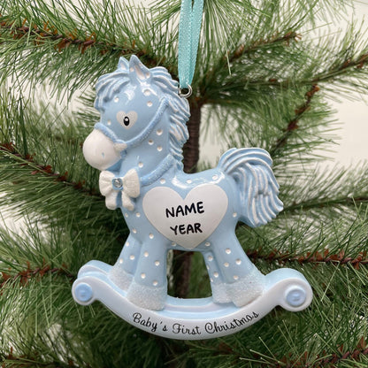 Baby Girl Rocking Horse Ornament
