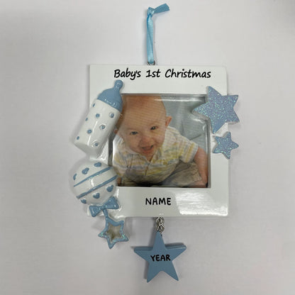 Personalized Baby's First Christmas Picture Frame