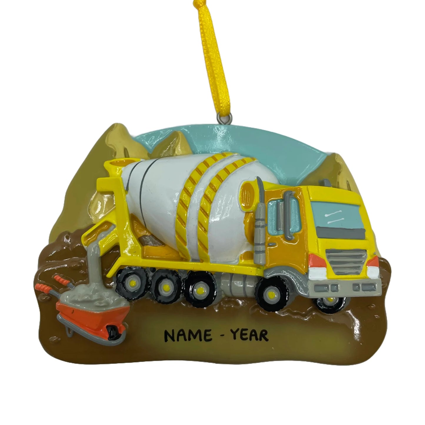 Cement Truck Personalized Christmas Ornament