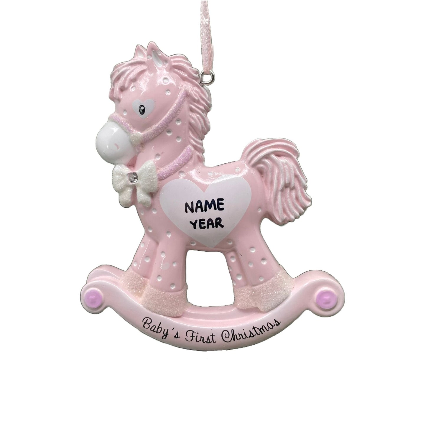 Baby Girl Rocking Horse Ornament