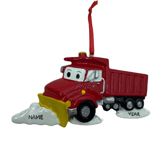 Snow Plow Truck Ornament Personalized